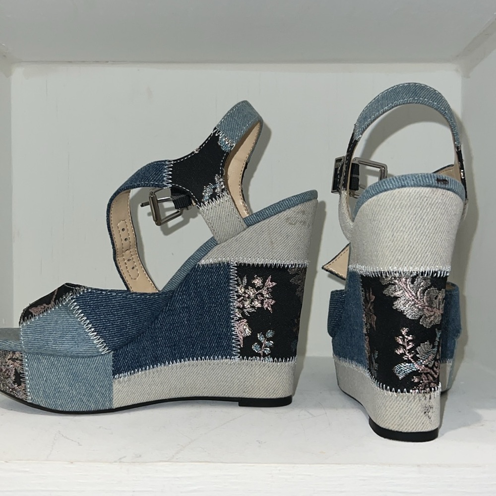Jessica Simpson Denim ‘Patch Patterned’ Wedges Si… - image 4